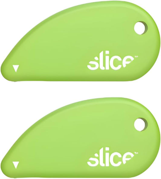 Slice Micro Safety Cutter | Safe Ceramic Box Cutter Lasting 11x Longer than Metal | Keychain Box Opener | 2 Pack