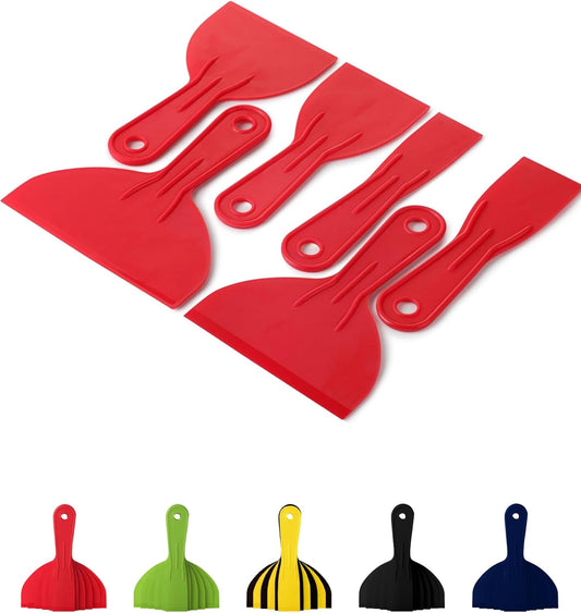 Bates 6 Pack Plastic Putty Knife Set - Paint Scraper. Spackle Tool. Spreader