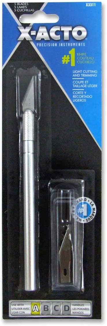 Elmer's X-ACTO X3311 N0. 1 Precision Knife With 5 No. 11 Blades. #1 Knife