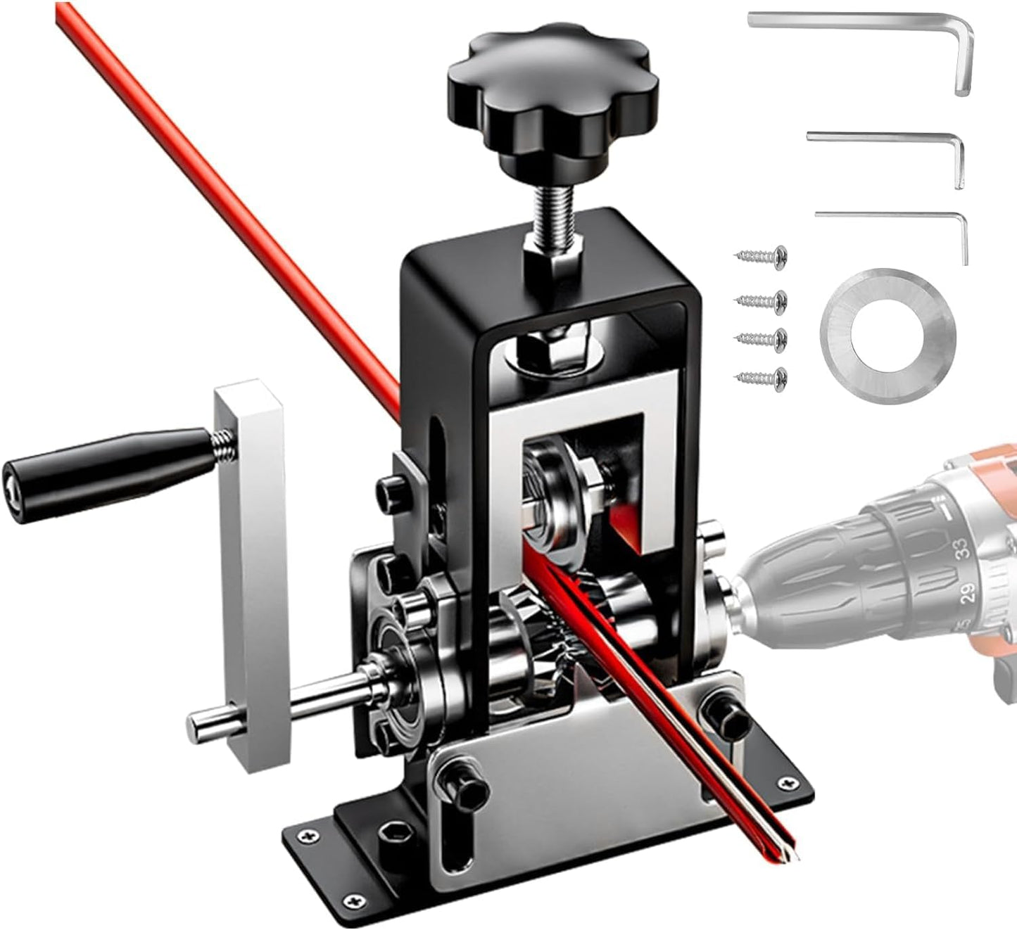 Manual Wire Stripping Machine Gauge Wire 0.06-1 inches.Scrapping Copper Wire Peeler Machine.Drill Powered Hand Crank Wire Stripper Tool for Scrap Copper Recycling