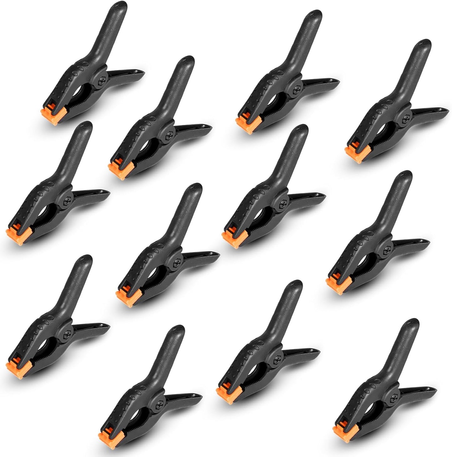 Spring Clamps 12 Pack. 3.5 inch Spring Clips for Crafts & Professional Backdrop Clips. Heavy Duty Plastic Clamps for Woodworking