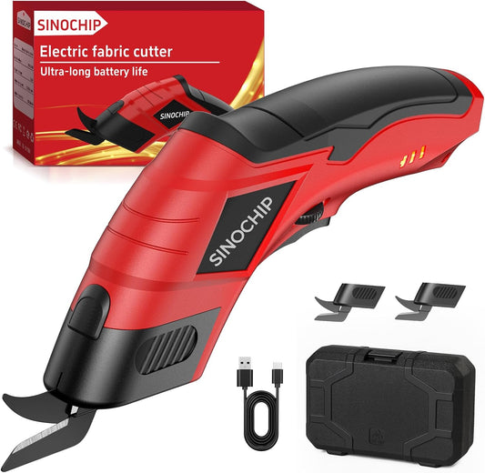 Electric Scissors for Cardboard Cutting. 2000mAh cell 12000RPM High-Power Box Cutter with Dual Blades & Safety Lock Suitable for fabrics. cardboard. plastics. leather. carpets L